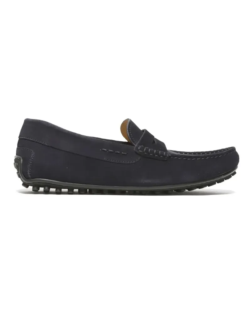 Rossano Bisconti Loafer Moccasin In Soft Navy Blue Suede blau Blau