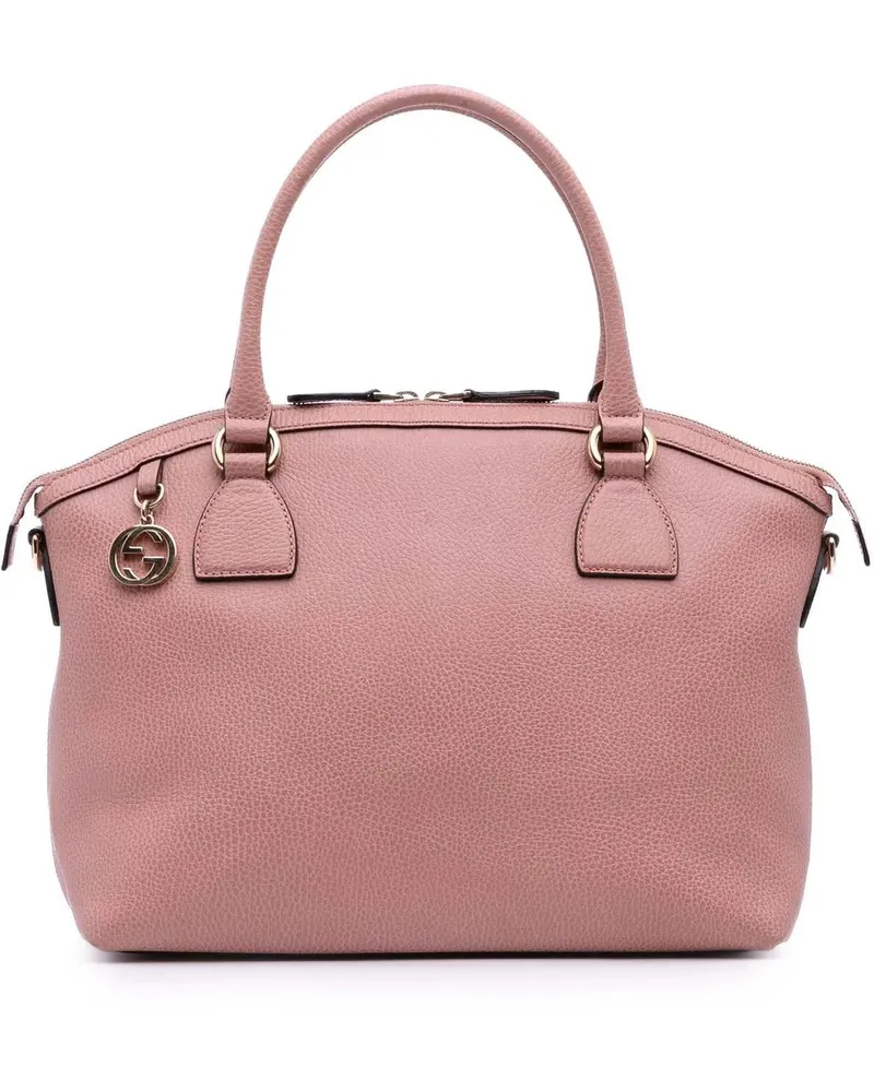 Gucci Hobo Bags Medium Leather GG Charm Dome Satchel rosa Gold