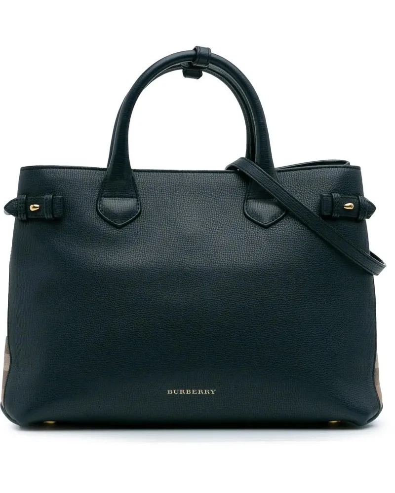 Burberry Hobo Bags Medium Leather and House Check Banner Satchel blau Blau