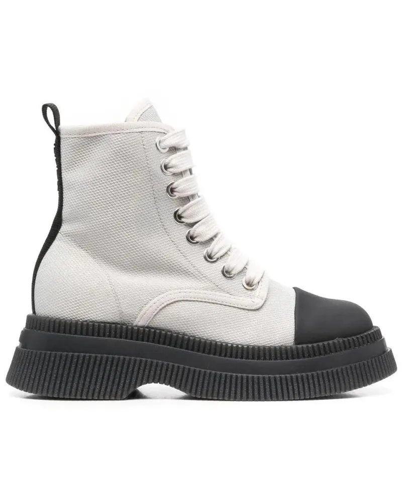 Ganni Stiefel Creepers Booties weiß Weiß