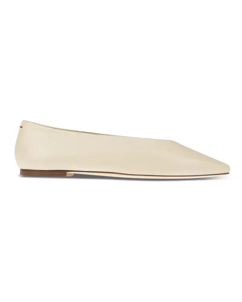 aeyde Pointed Toe Flat Shoes With Minimalist Design beige Beige