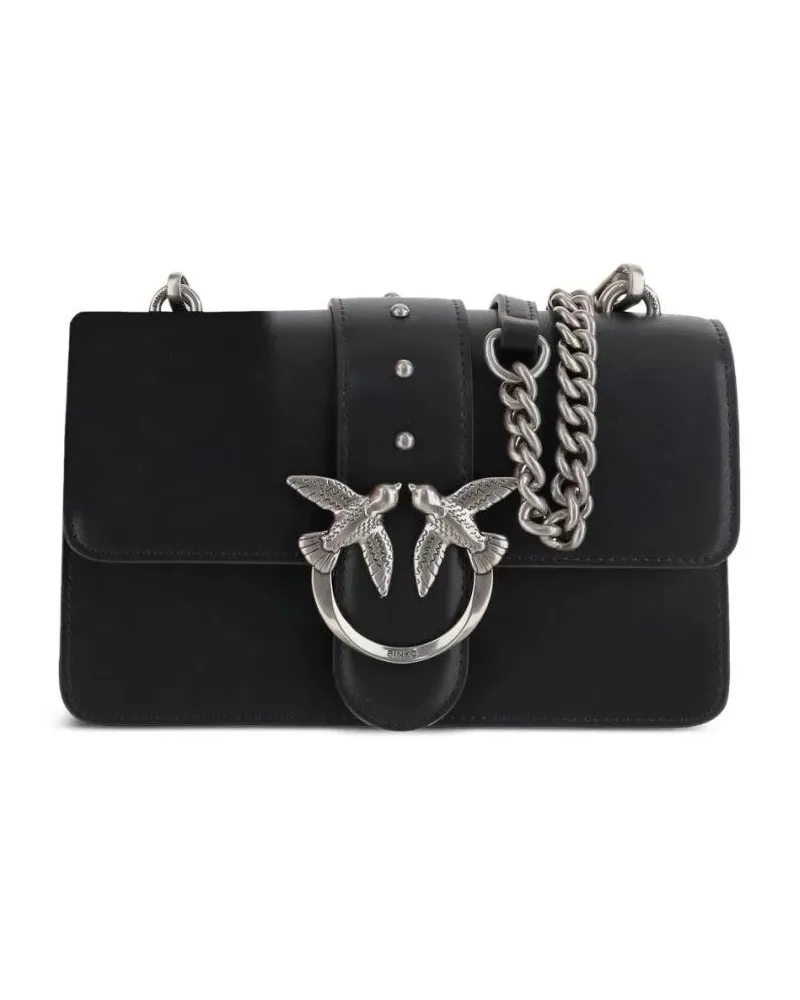 Pinko Hobo Bags Structured Black Shoulder Bag With Silver Chain St schwarz Schwarz
