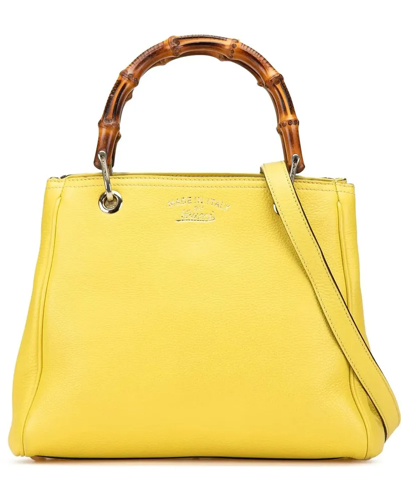 Gucci Hobo Bags Small Calfskin Bamboo Shopper Satchel gelb Gelb