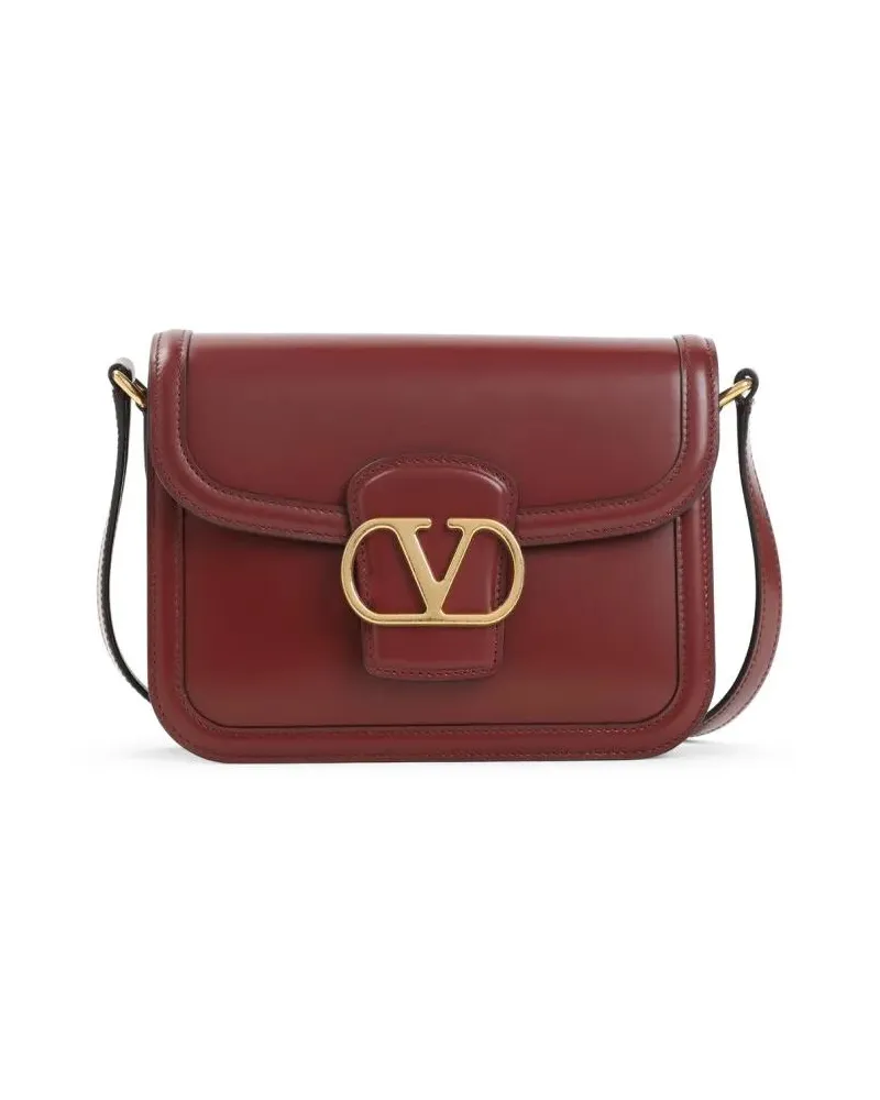 Valentino Garavani Hobo Bags Ruby Calf Leather Small Shoulder Bag rot Rot