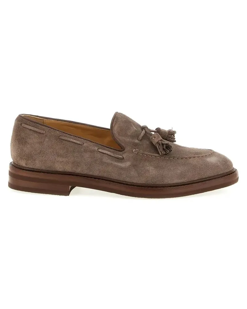 Brunello Cucinelli Loafer Brown Suede Tassel Loafers braun Braun