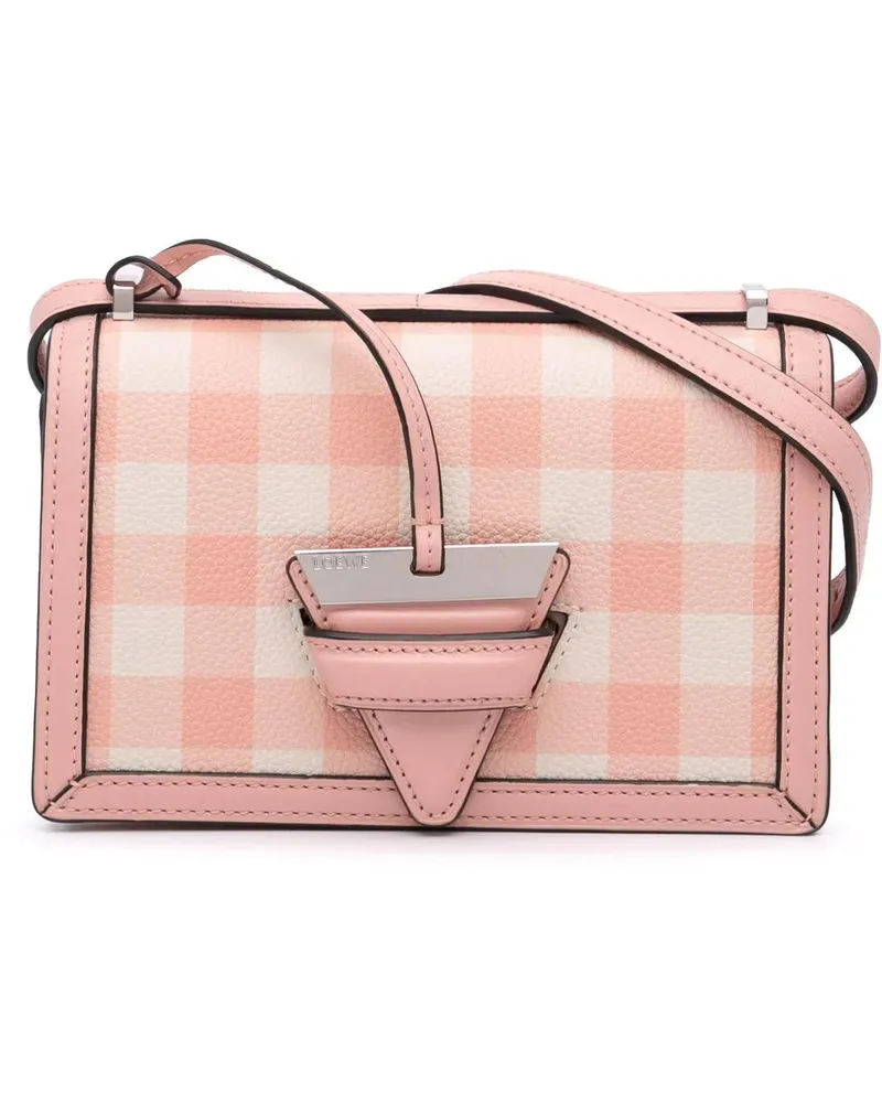 Loewe Hobo Bags 2018 Small Leather Gingham Barcelona Crossbody rosa Gold