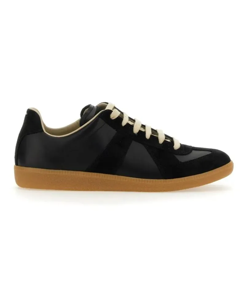 Maison Margiela Low-Top Sneaker Black Leather And Suede Sneakers schwarz Schwarz