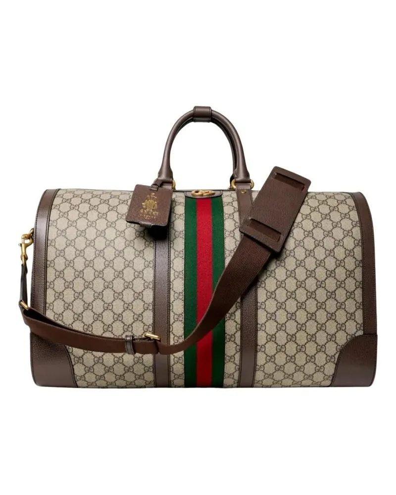 Gucci Crossbody Bags Savoy Large Gg Supreme Brown Duffle Bag braun Braun