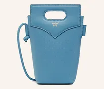 Hobo Bags Diamond Pouch zum Umhängen aus genarbtem Leder blau