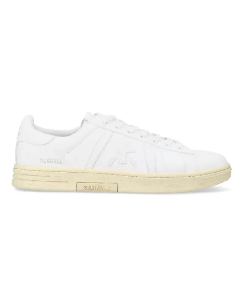 Premiata Low-Top Sneaker Russell Sneakers In White Leather And Suede weiß Weiß