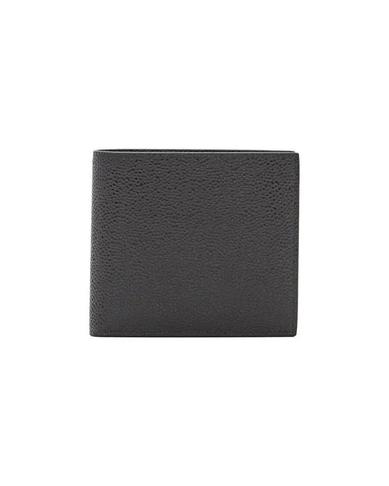 Thom Browne Portemonnaies Pebble Grain Leather Billfold Wallet With Signatur schwarz Schwarz