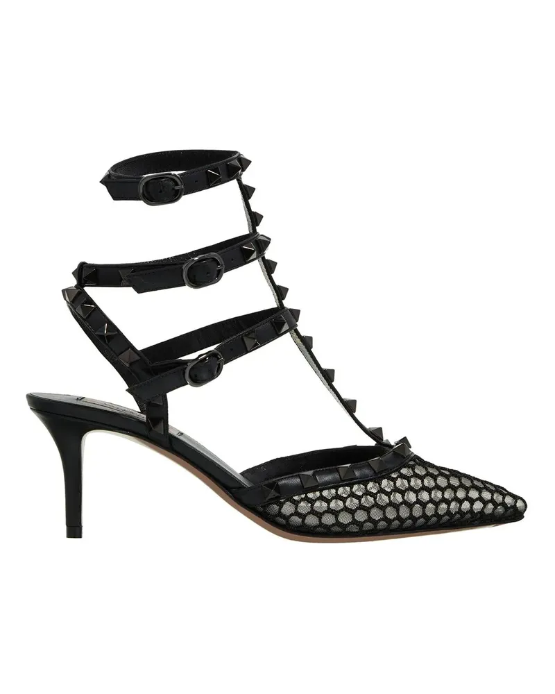 Valentino Garavani Sandalen Ankle Strap Rockstud 65 Black Studs schwarz Schwarz