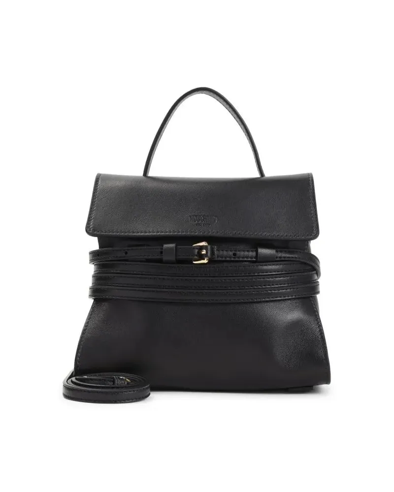 Moschino Hobo Bags Black Leather Handbag schwarz Schwarz