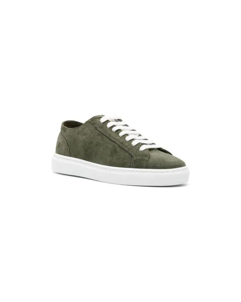 Doucal´s Low-Top Sneaker Chain-Detailed Suede Sneakers grün Grün