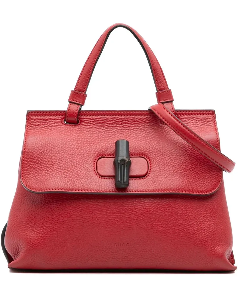 Gucci Hobo Bags Small Leather Bamboo Daily Satchel rot Rot