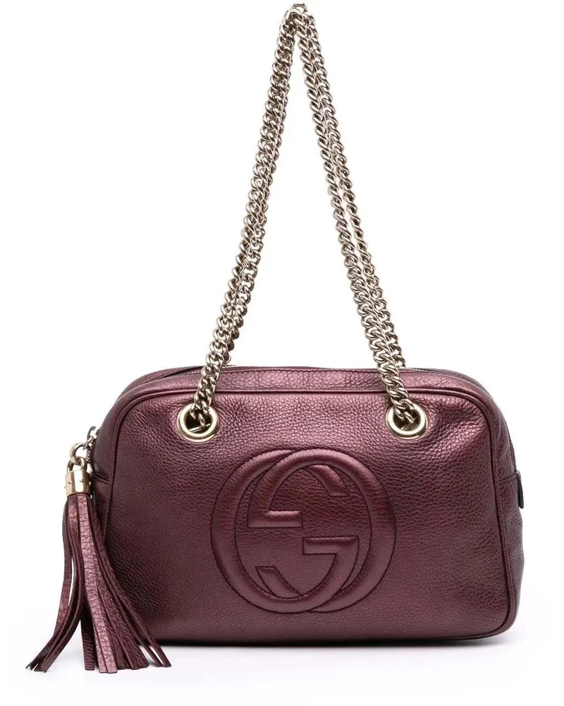 Gucci Hobo Bags Metallic Leather Soho Chain Zip Shoulder Bag rot Rot