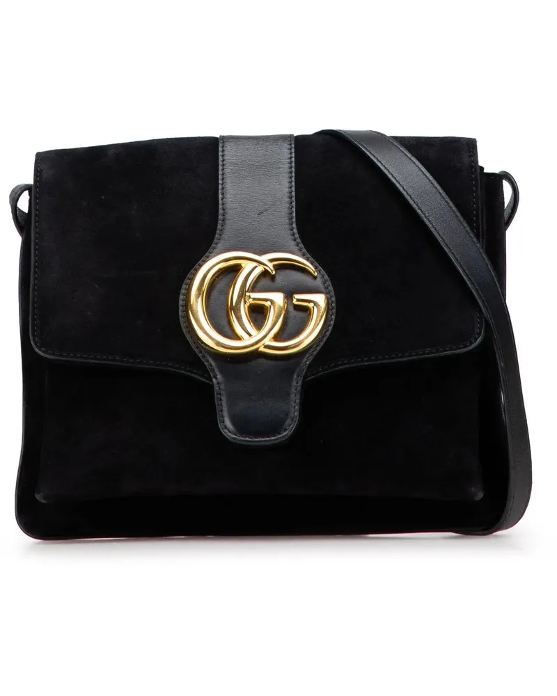 Gucci Hobo Bags Medium Suede Arli Crossbody schwarz Schwarz