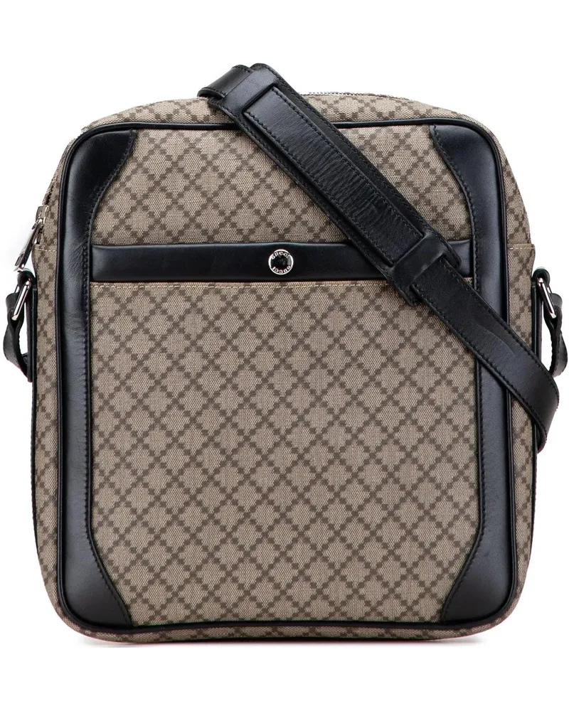 Gucci Hobo Bags Diamante Coated Canvas Zip Crossbody braun Braun