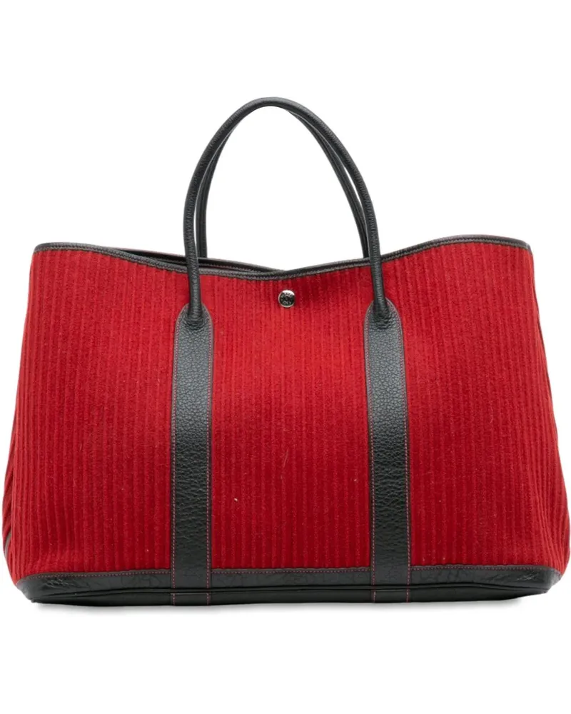 Hermès Weekender Ribbed Wool and Negonda Garden Party Voyage 49 rot Rot