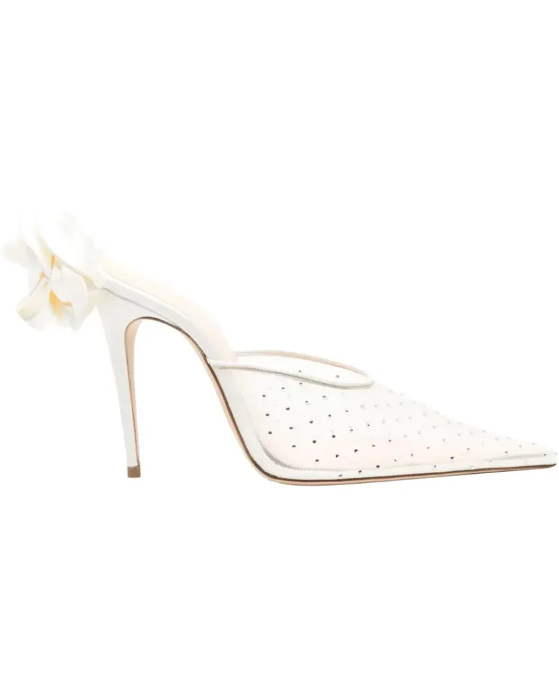 Magda Butrym Hohe Schuhe Heel Mules Crystals Cream weiß Weiß