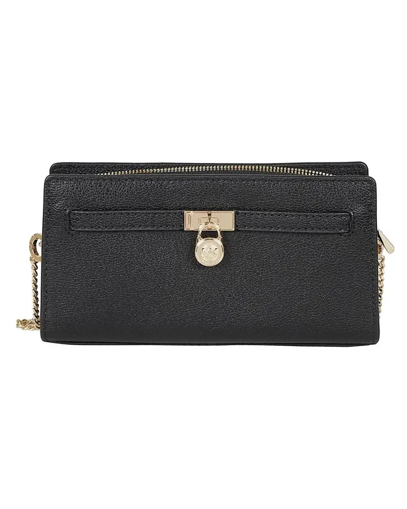 Michael Kors Clutches Hamilton Leather Clutch schwarz Schwarz