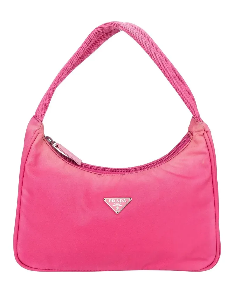 Prada Crossbody Bags  Pink Nylon Triangle Vintage Re-Editon Handba rosa Gold