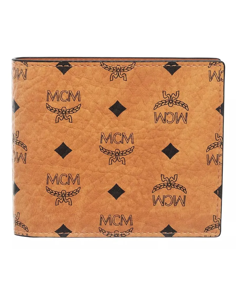 MCM Portemonnaies Aren Visetos Small Wallet Cognacbraun