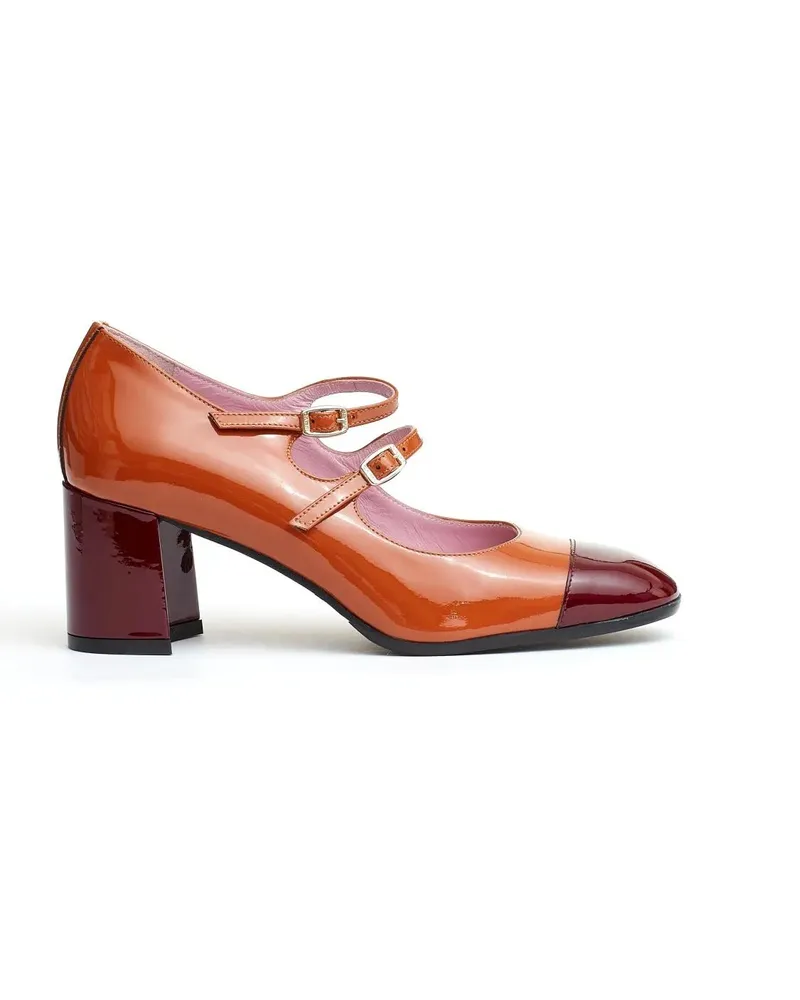 Carel Hohe Schuhe Pump Belt Camel And Bordeaux pink Rosa