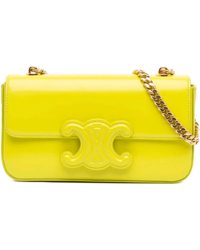 Celine Hobo Bags 2022 Triomphe Calfskin Cuir Chain Shoulder Bag gelb Gelb