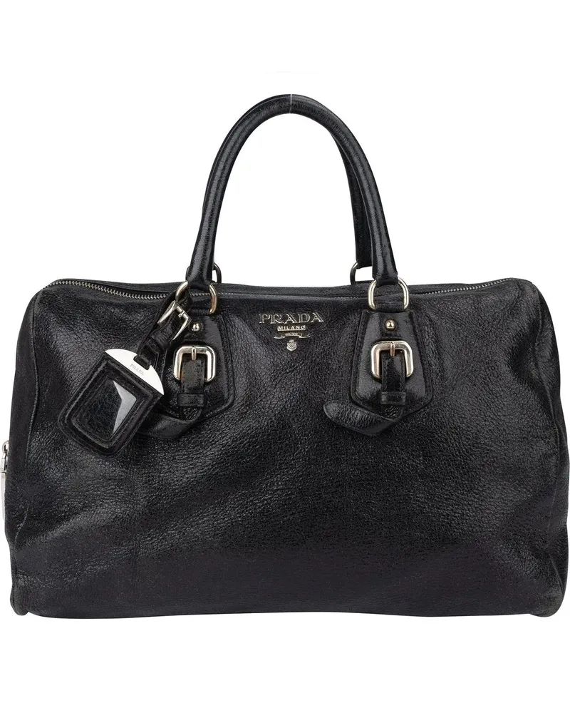 Prada Crossbody Bags  Shimering Leather City Handbag schwarz Schwarz
