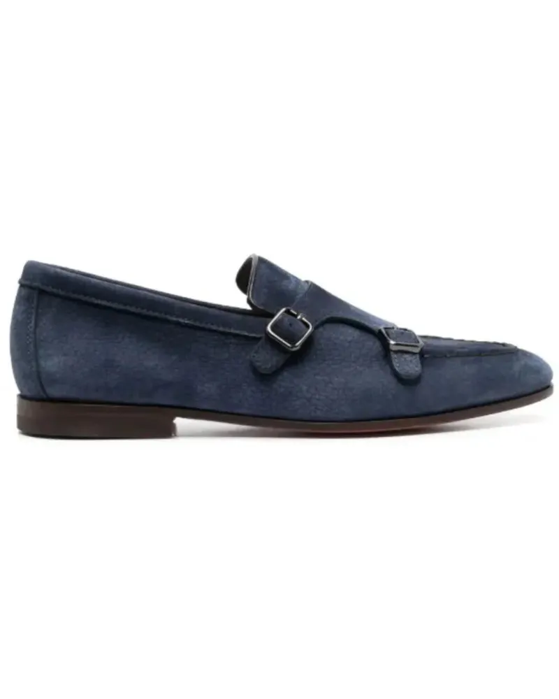 Santoni Loafer Flat Shoes Blue blau Blau