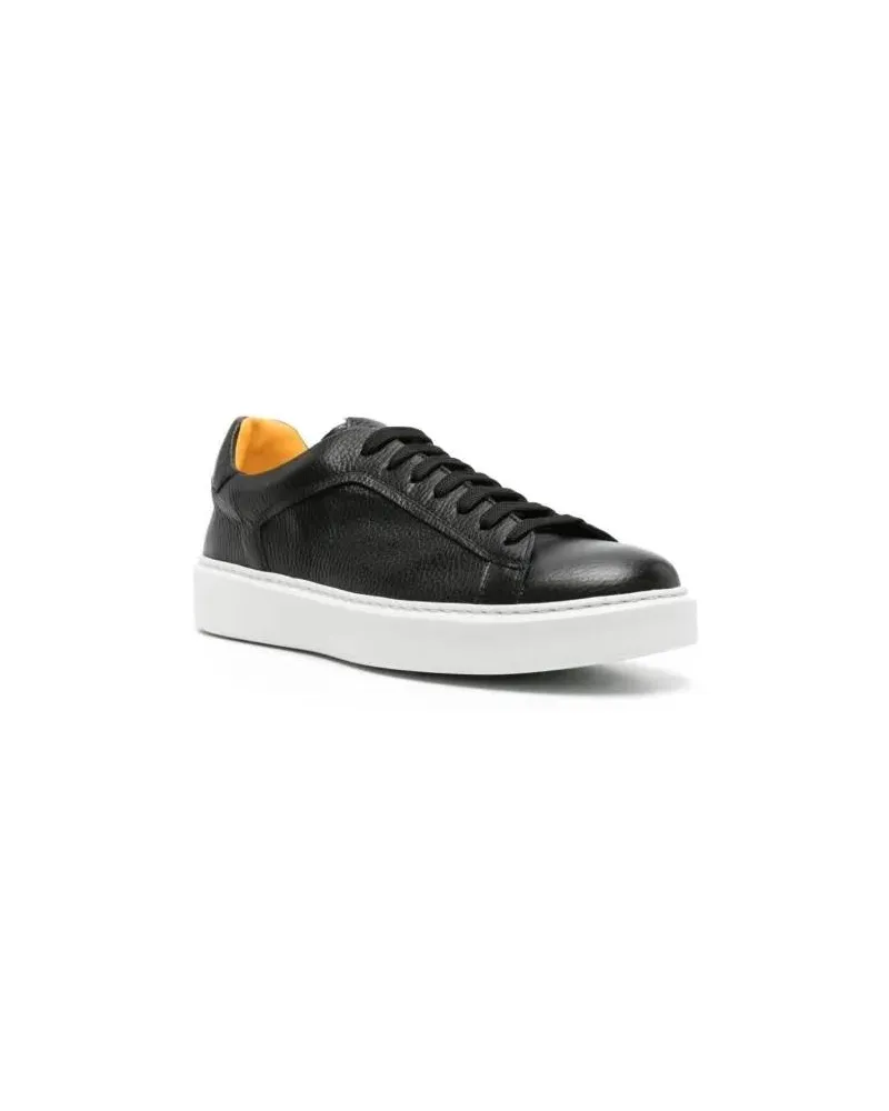 Doucal´s Sneakers Round-Toe Leather Sneakers Schwarz