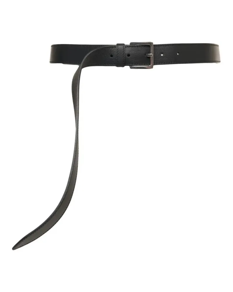 Orciani Gürtel Elegant Black Leather Belt With Classic Rectangula rot Rot