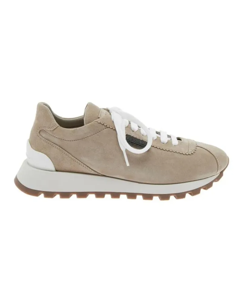 Brunello Cucinelli Low-Top Sneaker Soft Suede Low-Profile Sneakers grün Grün