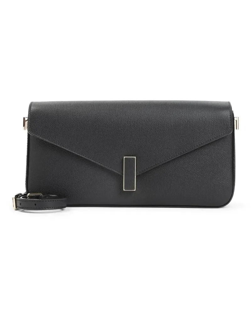 Valextra Hobo Bags Structured Black Calf Leather Shoulder Bag schwarz Schwarz