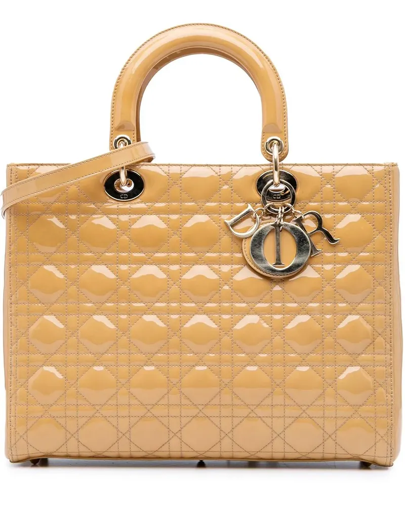 Dior Hobo Bags 2011 Large Patent Cannage Lady Dior braun Braun