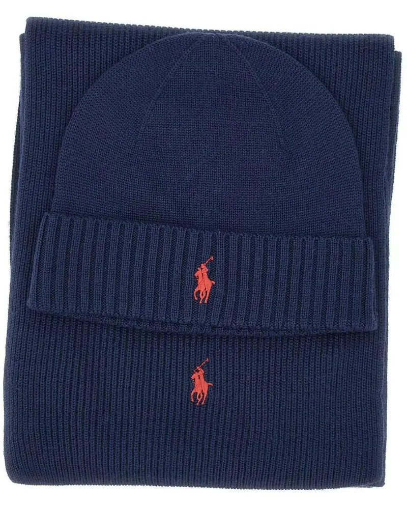Ralph Lauren Caps & Mützen Ribbed Knit Beanie blau Blau