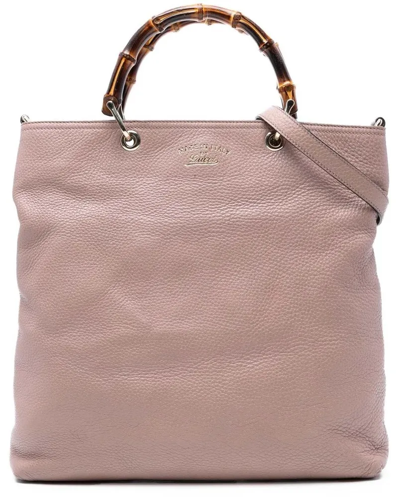 Gucci Hobo Bags Tall Leather Bamboo Shopper Tote rosa Gold