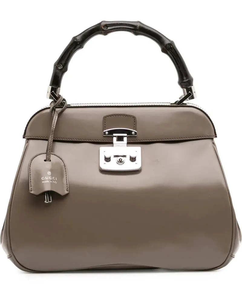 Gucci Crossbody Bags Medium Smooth Calfskin Bamboo Lady Lock Handbag braun Braun