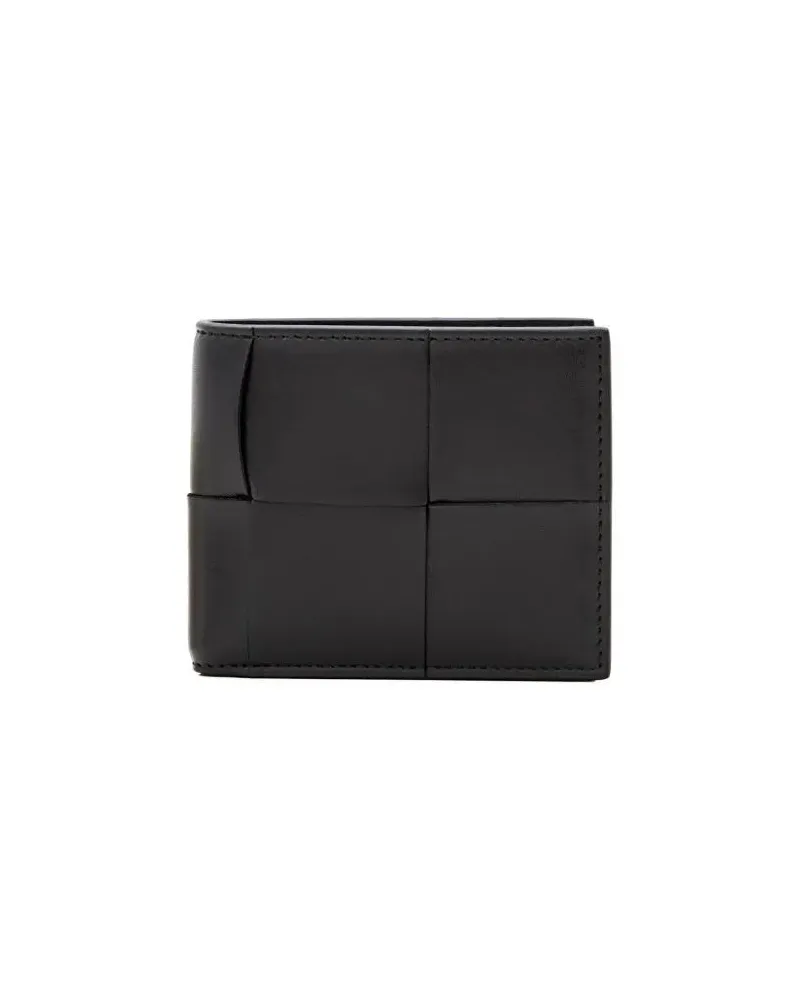Bottega Veneta Portemonnaies Intrecciato Leather Billfold Wallet schwarz Schwarz