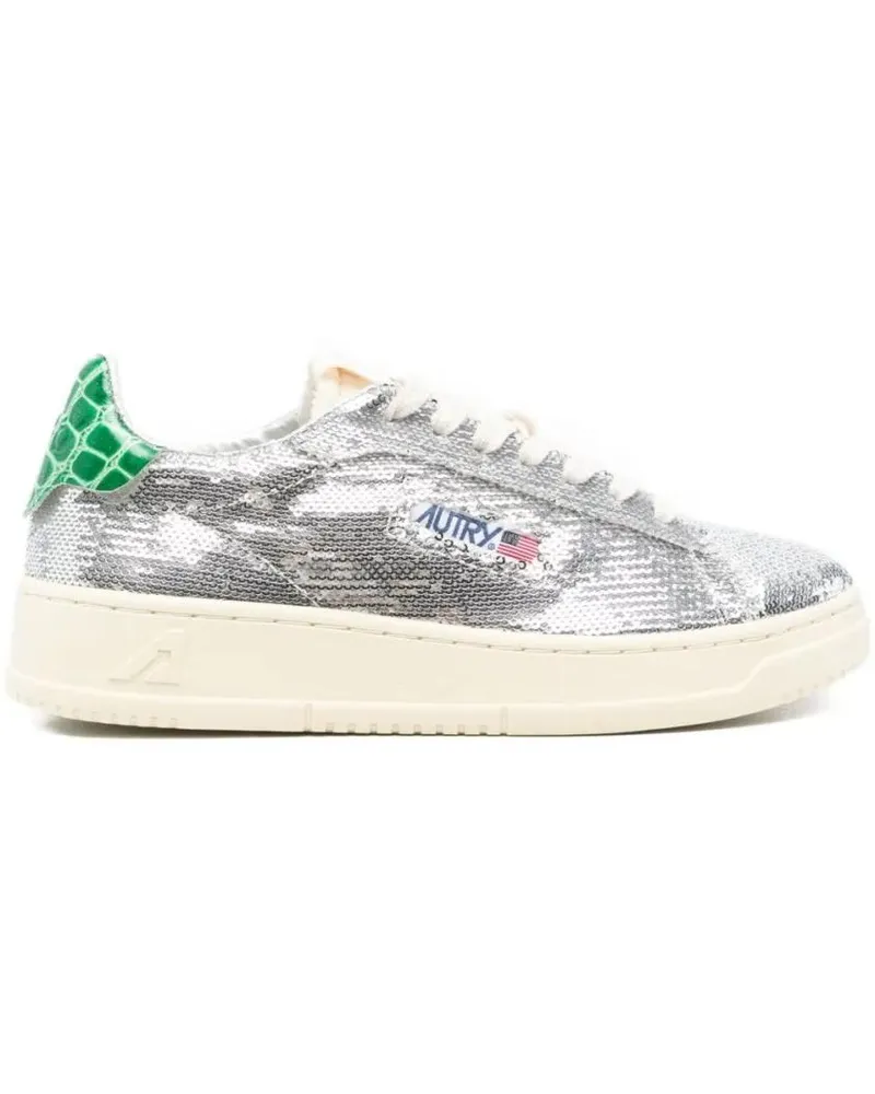 AUTRY Low-Top Sneaker Shiny Silver Sequin Low-Top Sneakers beige Beige