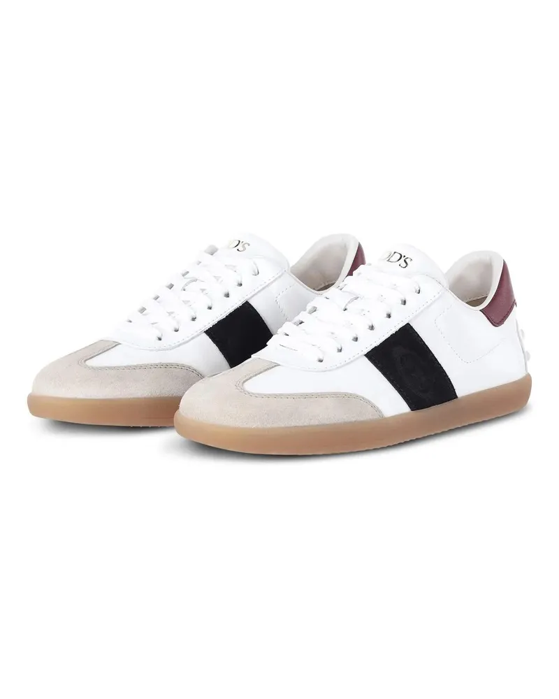 TOD'S Low-Top Sneaker Sneaker aus Leder weiß Weiß