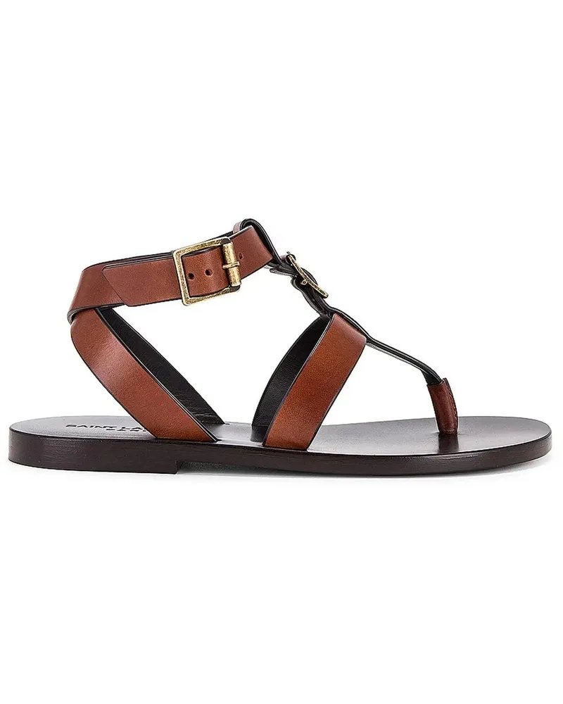 Saint Laurent Sandalen  Hardy Leather Sandals braun Braun