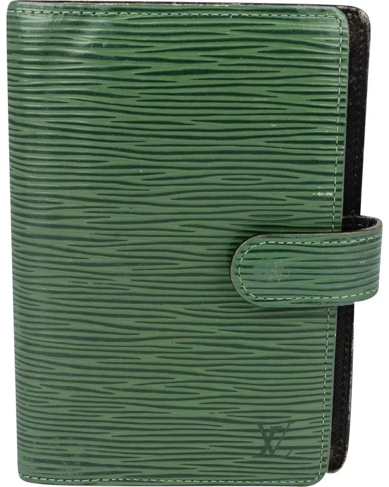 Louis Vuitton Portemonnaie  Green Taiga Leather Agenda PM grün Grün