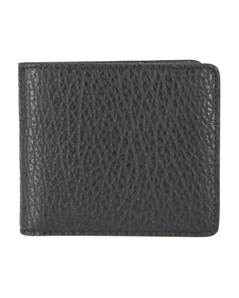 Maison Margiela Portemonnaies Textured Leather Wallet schwarz Schwarz