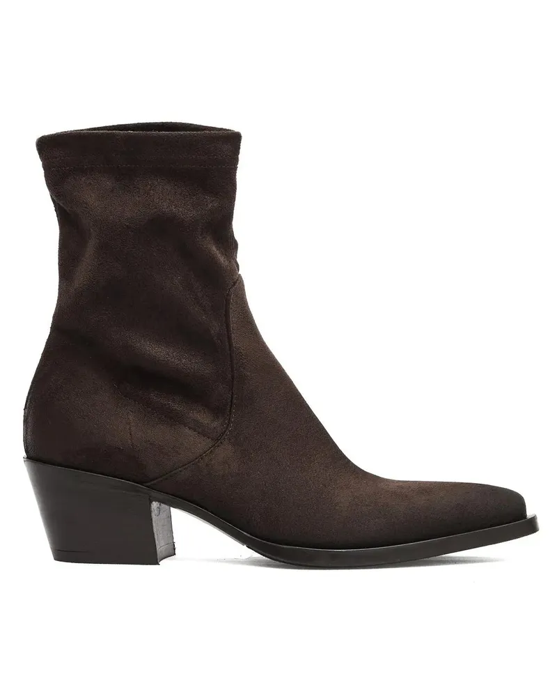Strategia / JFK Stiefel Brown Suede Ankle Boots With Pointed Toe And Mid-H braun Braun