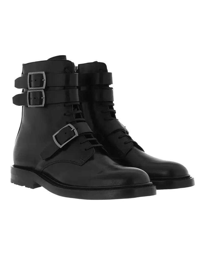 Saint Laurent Stiefel & Boots Military High Top Boots Leather schwarz Schwarz