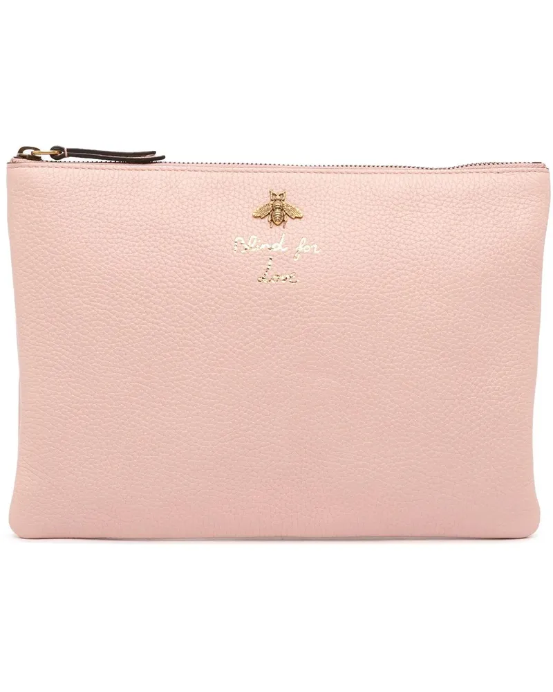 Gucci Clutches Leather Blind For Love Clutch rosa Gold