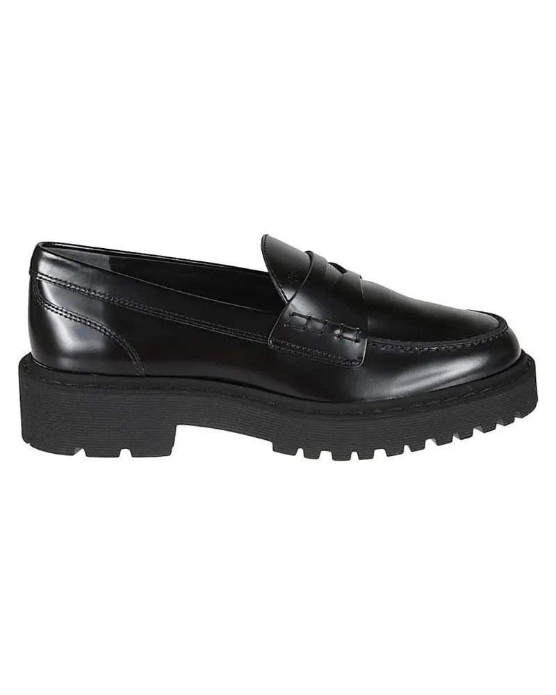 Hogan H543 Leather Loafers With Rubber Sole schwarz Schwarz