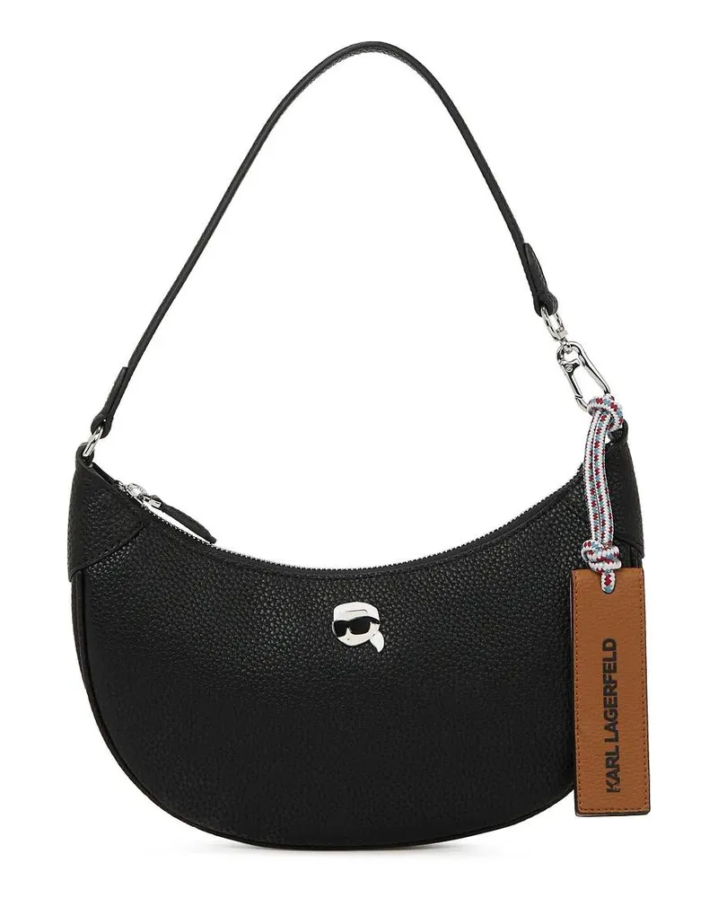 Karl Lagerfeld Hobo Bags Ikon Pebble Umhängetasche Mond schwarz Schwarz